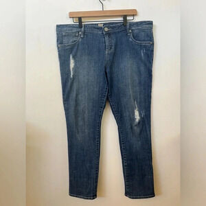 Kut From the Kloth Sz 16 Celine Slouchy Boyfriend Jeans Distressed Medium Wash